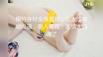 模特身材全身黑丝，女上位啪啪操逼，侧入菊花，表情太销魂了