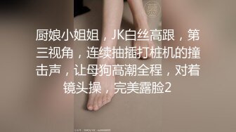 厨娘小姐姐，JK白丝高跟，第三视角，连续抽插打桩机的撞击声，让母狗高潮全程，对着镜头操，完美露脸2