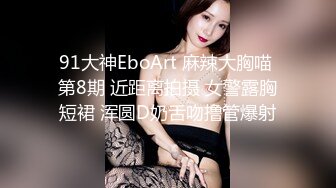 91大神EboArt 麻辣大胸喵 第8期 近距离拍摄 女警露胸短裙 浑圆D奶舌吻撸管爆射